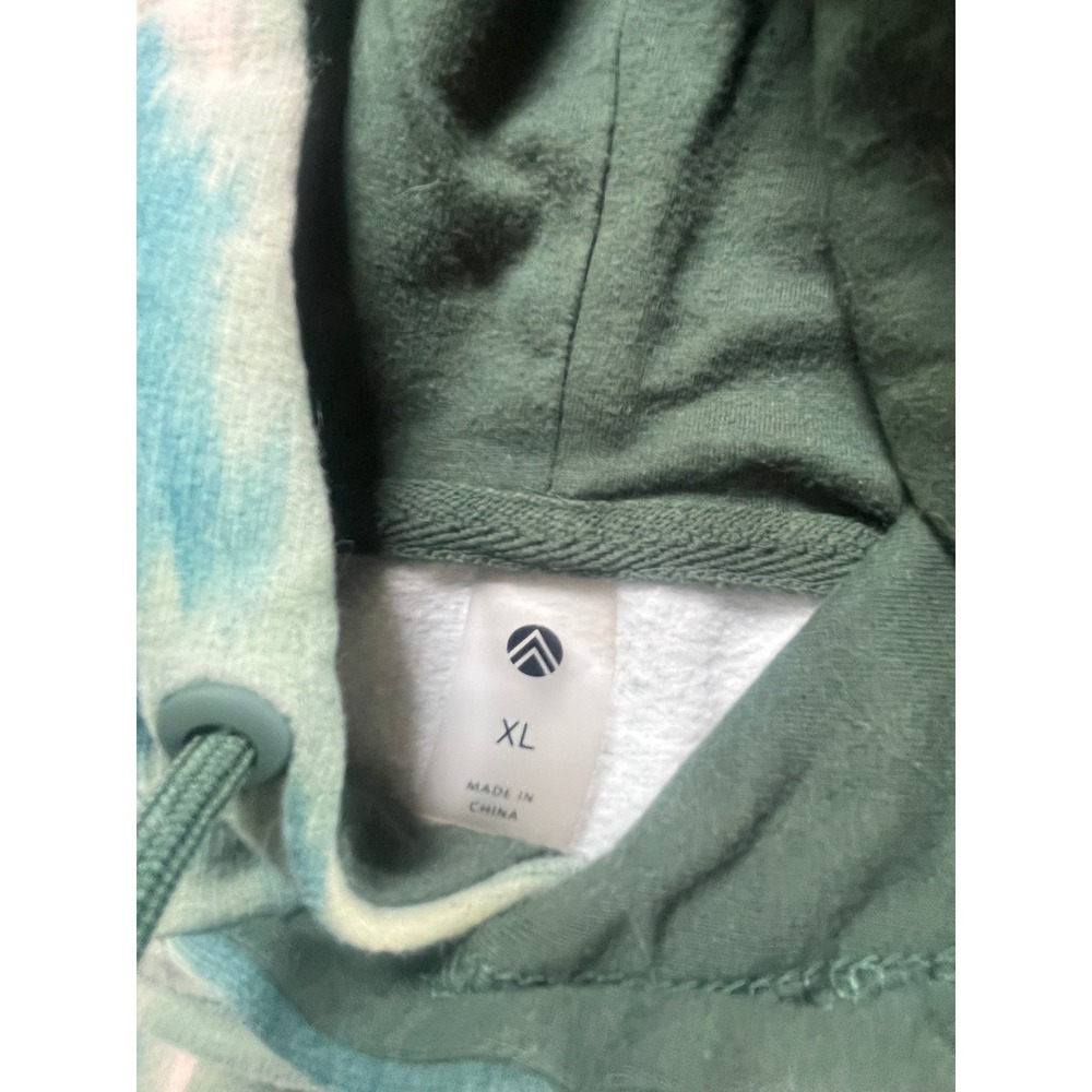 All in Motion Womens XL Tie Dye Hoodie Teal Green Abstract Fleece Pullover - Picture 5 of 6